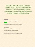 NR226 / NR-226 Exam 1 (Latest Update 2024 / 2025): Fundamentals – Patient Care | Complete Guide with Questions and Verified Answers | 100% Correct - Chamberlain