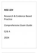 (GCU) NSG-324 RESEARCH & EVIDENCE BASED PRACTICE COM(GCU) NSG-324 RESEARCH & EVIDENCE BASED PRACTICE COMPREHENSIVE EXAM GUIDE Q & AREHENSIVE EXAM GUIDE Q & A