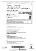 Pearson Edexcel Level 1/Level 2 GCSE (9–1) 1MA1/1H Mathematics PAPER 1 (Non-Calculator) Higher Tier Friday 19 May 2023