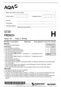 AQA GCSE FRENCH Higher Tier Paper 4 Writing Monday 5 June 2023