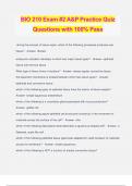 BIO 210 Exam #2 A&P Practice Quiz Questions with 100% Pass