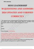 HESI LEADERSHIP EXIT EXAM  50 QUESTIONS AND ANSWERS 2024.