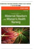 FOUNDATIONS OF MATERNAL-NEWBORN & WOMEN’S HEALTH NURSING 7TH Ed TEST BANK LATEST 2023