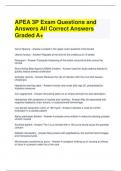 APEA 3P Exam Questions and Answers All Correct Answers Graded A