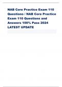 NAB CORE PRACTICE EXAM 110 QUESTIONS EXAM || QUESTIONS AND CORRECT ANSWERS WITH EXPLANATIONS //ALREADY GRADED A+