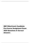 MSF RIDERCOACH CANDIDATE PRE EXAM || QUESTIONS AND CORRECT ANSWERS WITH EXPLANATIONS //ALREADY GRADED A+