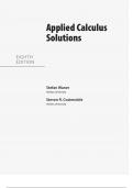 Solutions for Applied Calculus, 8th Edition Waner (All Chapters included)