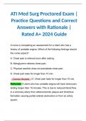 ATI Med Surg Proctored Exam | Practice Questions and Correct Answers with Rationale | Rated A+ 2024 Guide