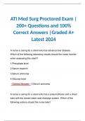 ATI Med Surg Proctored Exam | 200+ Questions and 100% Correct Answers |Graded A+ Latest 2024