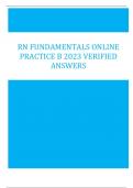 RN fundamentals online practice B 2023 Verified Answers
