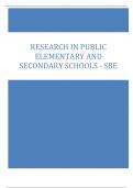 Research in Public Elementary and Secondary Schools Exam Questions and Answers