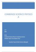 OCR 2023 GCSE Combined Science Physics A Gateway Science J250/06: Paper 6 (Foundation Tier) Question Paper & Mark Scheme (Merged) COMBINED SCIENCE PHYSICS  A