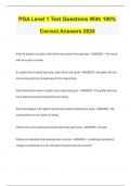 PGA Level 1 Test Questions With 100% Correct Answers 2024