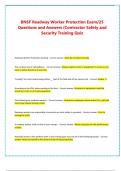 BNSF Roadway Worker Protection Exam/25 Questions and Answers (Contractor Safety and Security Training Quiz