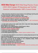HESI Med Surge HESI Med Surg Practice Exam (2023 2024 Update) 50 Questions and Verified Answers with Rationales 100% Correct Grade.