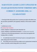 NAB RCAL STUDY GUIDE LATEST UPDATED 50 EXAM QUESTIONS WITH VERIFIED 100% CORRECT ANSWERS 2024. A+ GUARANTEED