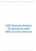 CSET Spanish Subtest  IV| Questions with  100% Correct Answers  Elective bilingualism - correct answermajority member learning  second language without losing first languagescorrect  answerCircumstantial bilingualism - correct answerlearning language  to 