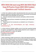 BSN HESI 266 med surg BSN 266 HESI Med Surg 50 Practice Exam (2023 2024 Update) Questions and Verified Answers