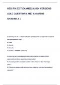 HESI RN EXIT 20232024 VERSIONS  A,B,CQUESTIONS AND ANSWERS  GRADED A +