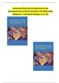 American Ethnicity The Dynamics and Consequences of Discrimination 7Th Edition By Adalberto - Test Bank Chapter (1 to 10)