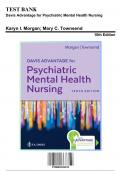 Test Bank for Davis Advantage for Psychiatric Mental Health Nursing, 10th Edition by Morgan, 9780803699670, Covering Chapters 1-43 | Includes Rationales