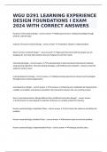 WGU D291 LEARNING EXPERIENCE DESIGN FOUNDATIONS I EXAM 2024 WITH CORRECT ANSWERS
