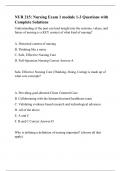 NUR 215: Nursing Exam 1 module 1-3 Questions with Complete Solutions