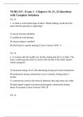 NURS 215 - Exam 1 - Chapters 16, 21, 22 Questions with Complete Solutions