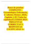 Banco de pruebas COMPLETO - Gerontológico Enfermería, 6.ª edición (Meiner, 2024), Capítulo 1-29 | Todos los capítulos/ÚLTIMOS 2023: PREGUNTAS CORRECTAS Y RESPUESTAS CALIFICADAS A+
