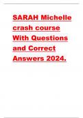 SARAH Michelle crash course With Questions and Correct Answers 2024.