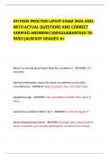 ATI PEDS PROCTOR LATEST EXAM 2024-2025  WITH ACTUAL QUESTIONS AND CORRECT  VERIFIED ANSWERS|100%GUARANTEED TO  PASS!|ALREADY GRADED A+