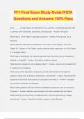 FF1 Final Exam Study Guide IFSTA Questions and Answers 100% Pass