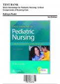 Test Bank for Davis Advantage for Pediatric Nursing: Critical Components of Nursing Care, 3rd Edition by Rudd, 9781719645706, Covering Chapters 1-22 | Includes Rationales