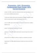 Economics - Unit 1 Economics  Fundamentals Exam Guide [100%  Correct Answers]