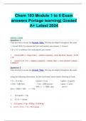 Chem 103 Module 1 to 6 Exam answers Portage learning| Graded A+ Latest 2024 