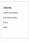 COM3700 Conflict Resolution Final Exam Guide Q & A 2024