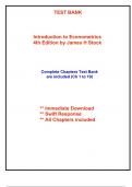 Test Bank for Introduction to Econometrics, 4th Edition Stock (All Chapters included)