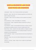 NASCLA BUSINESS LAW EXAM QUESTIONS AND ANSWERS