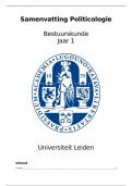 Samenvatting Politicologie (PT) 2024 Universiteit Leiden 