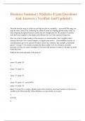 Business Summary Statistics Exam Questions And Answers ( Verified And Updated )