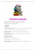 content analysis in psychology summary notes 