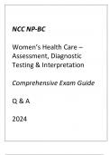 NCC NP-BC Women's Health Care ( Assessment, Diagnostic Testing & Interpretation) Comprehensive Exam