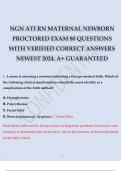 NGN ATI RN MATERNAL NEWBORN PROCTORED EXAM 80 QUESTIONS WITH VERIFIED CORRECT ANSWERS NEWEST 2024. A+ GUARANTEED.