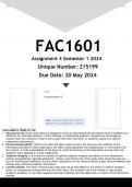 FAC1601 Assignment 4 (ANSWERS) Semester 1 2024 - DISTINCTION GUARANTEED
