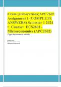 Exam (elaborations) APC2602 Assignment 1 (COMPLETE ANSWERS) Semester 1 2024  •	Course •	ECS2601 - Microeconomics (APC2602) •	Institution •	University Of South Africa (Unisa) •	Book •	The Political Economy of Africa APC2602 Assignment 1 (COMPLETE ANSWERS) 