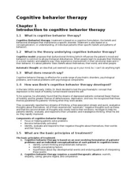 Cognitive behavior therapy