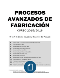Procesos Avanzados de Fabricación ORDENADO COMO LIBRO 2015/16