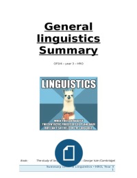General Linguistics summary + Study Questions (G.Yule)