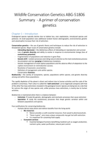 Summary Wildlife Conservation Genetics ABG-51806