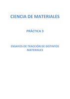 PL 3 "Ensayos de Traccion de distintos Materiales" (Ciencia de Materiales)